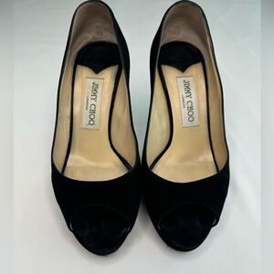 Jimmy Choo Black Platform Peep-Toe Shoes